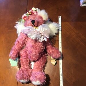Plush Handmade German mohair plush angel bear. Perfect for Easter!
